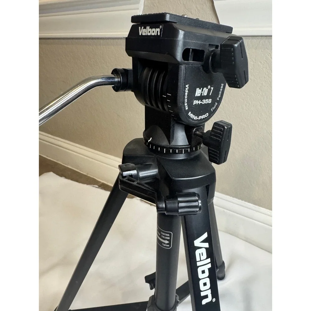 Velbon Videomate II Tripod Vel-flo 7 PH-358‎ Fluid Panhead Black Excellent Video